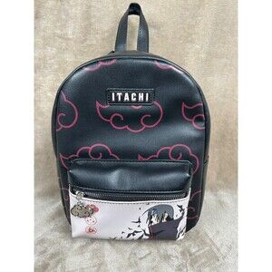 Bioworld Naruto Shippuden Itachi Akatsuki Mini Backpack Black Manga